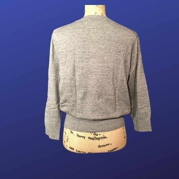 LOFT Spring Summer CARDIGAN, 3/4 Sleeves, Gray/Black Speckles, NWOT, Size L - Picture 2 of 8